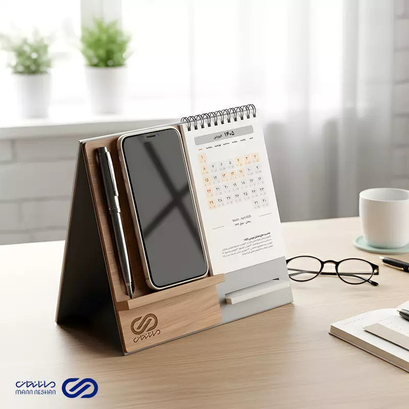 مانانشان 54 استند چند منظوره مدرن تقویم و هولدر موبایل تیره