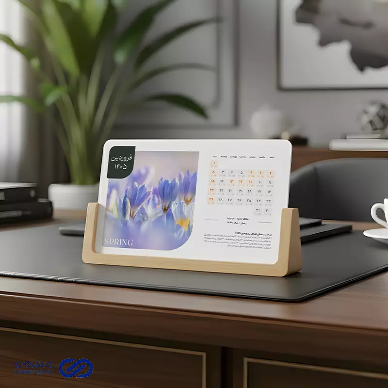 مانانشان 27 تقویم رومیزی زاویه دار طرح مینیمال افقی