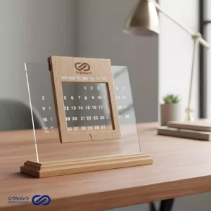 باکس تقویم رومیزی شفاف و تمام صفحه
