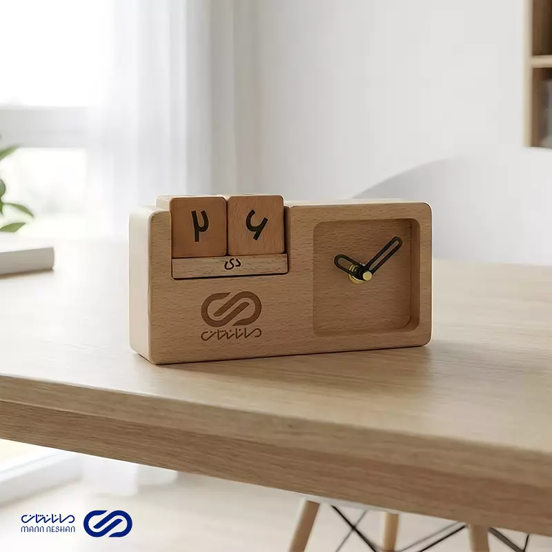 مانانشان 24 ساعت و تقویم رومیزی چند منظوره مدل مکعبی ابدی