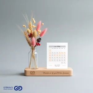 تقویم رومیزی با گلدان