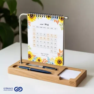 ست رومیزی مدیریتی تقویم فنری و قلم ‌دان