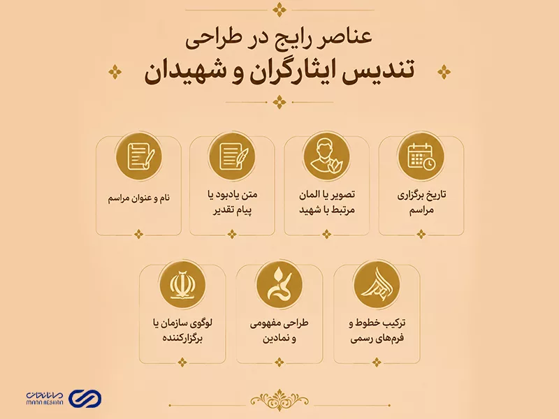 عناصر رایج در طراحی تندیس ایثارگران و شهیدان